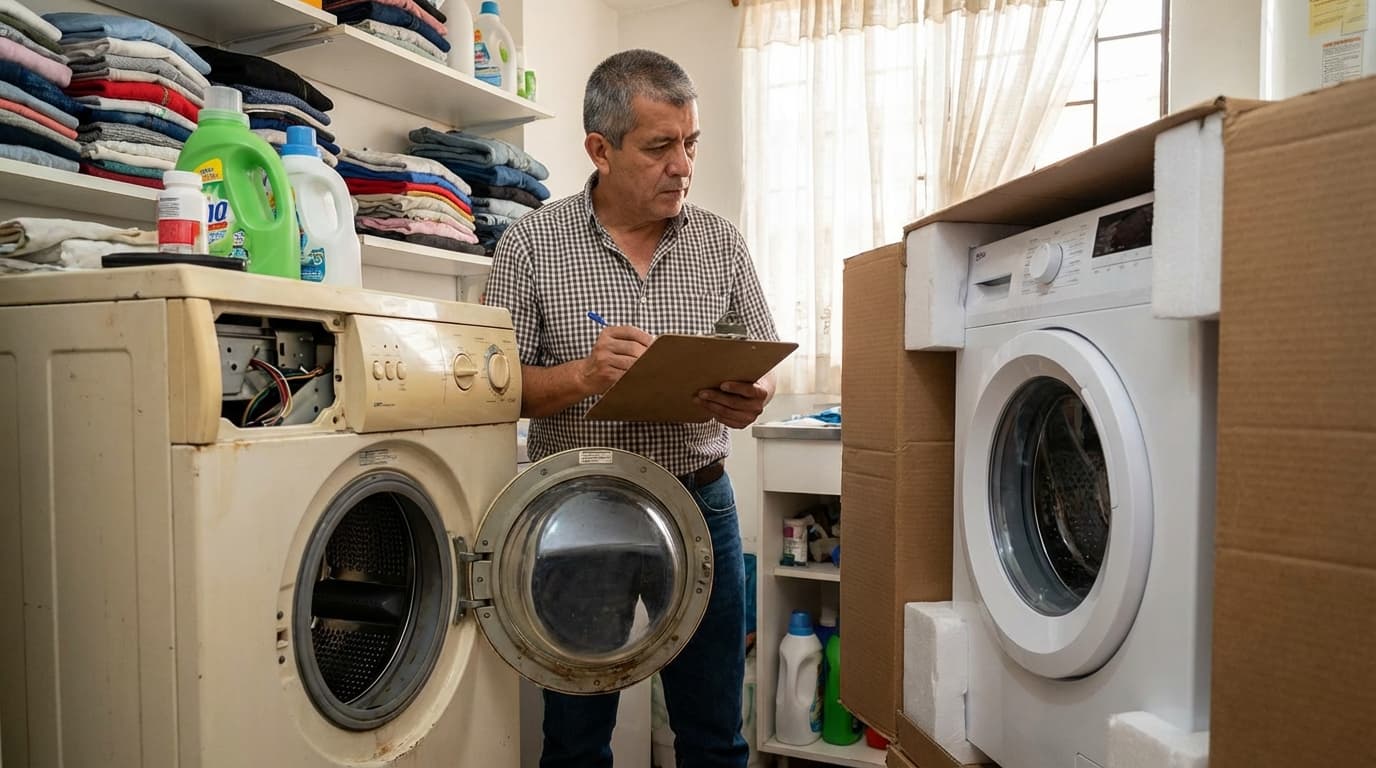 Evaluación técnica de lavadora para decidir entre reparar o comprar nueva