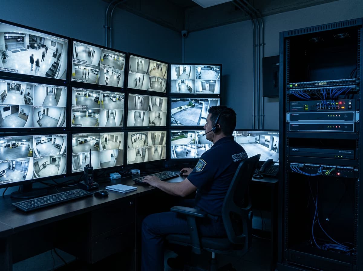 Sistema de seguridad integral con CCTV y control de acceso en empresa de Cali