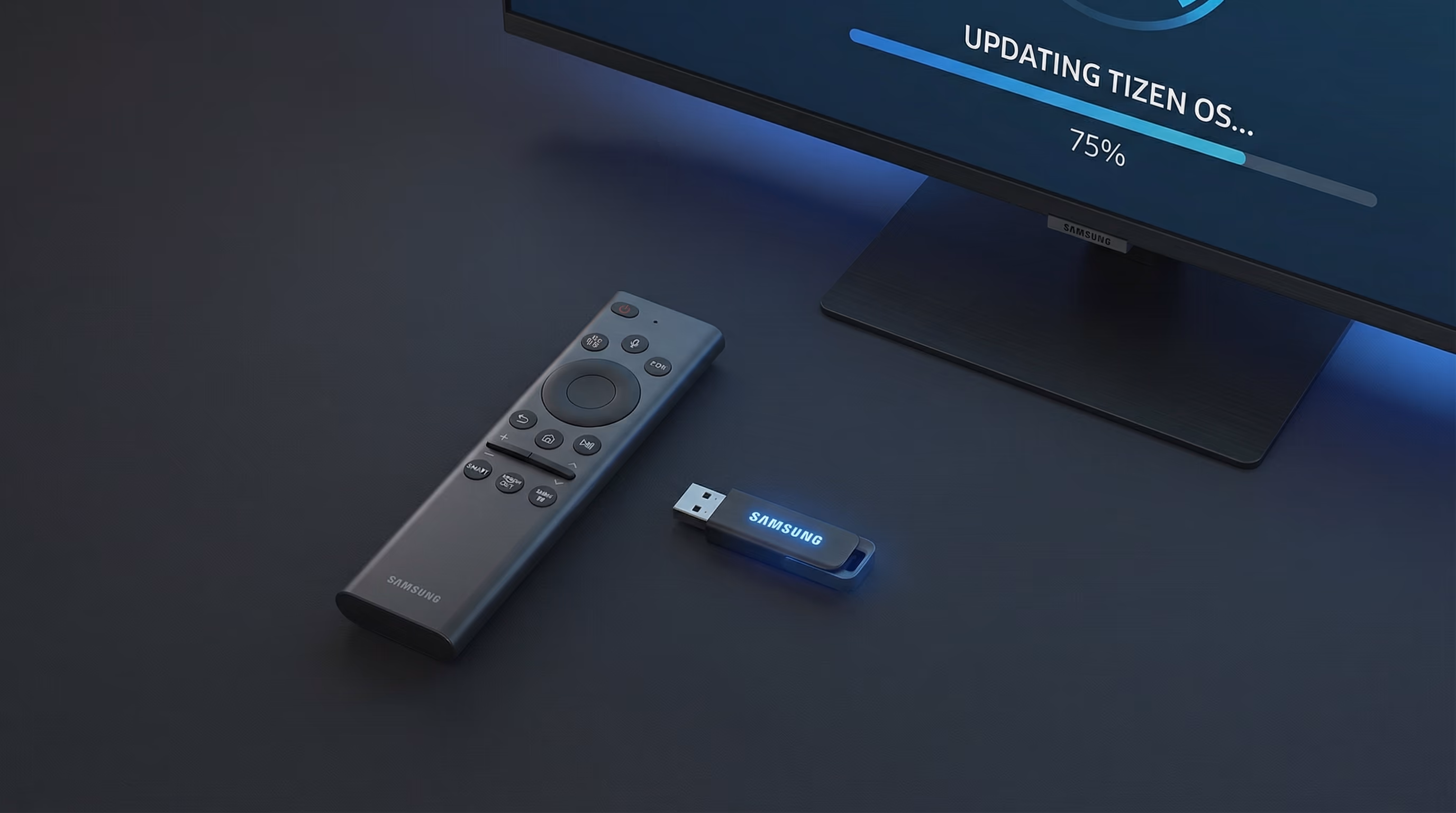 Televisor Samsung durante actualizacion de software