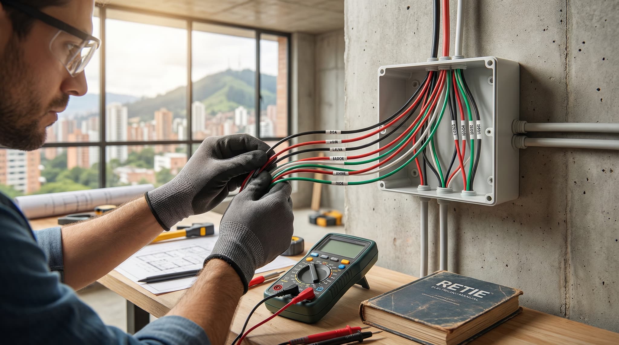 Código de colores RETIE para cableado eléctrico residencial en Colombia