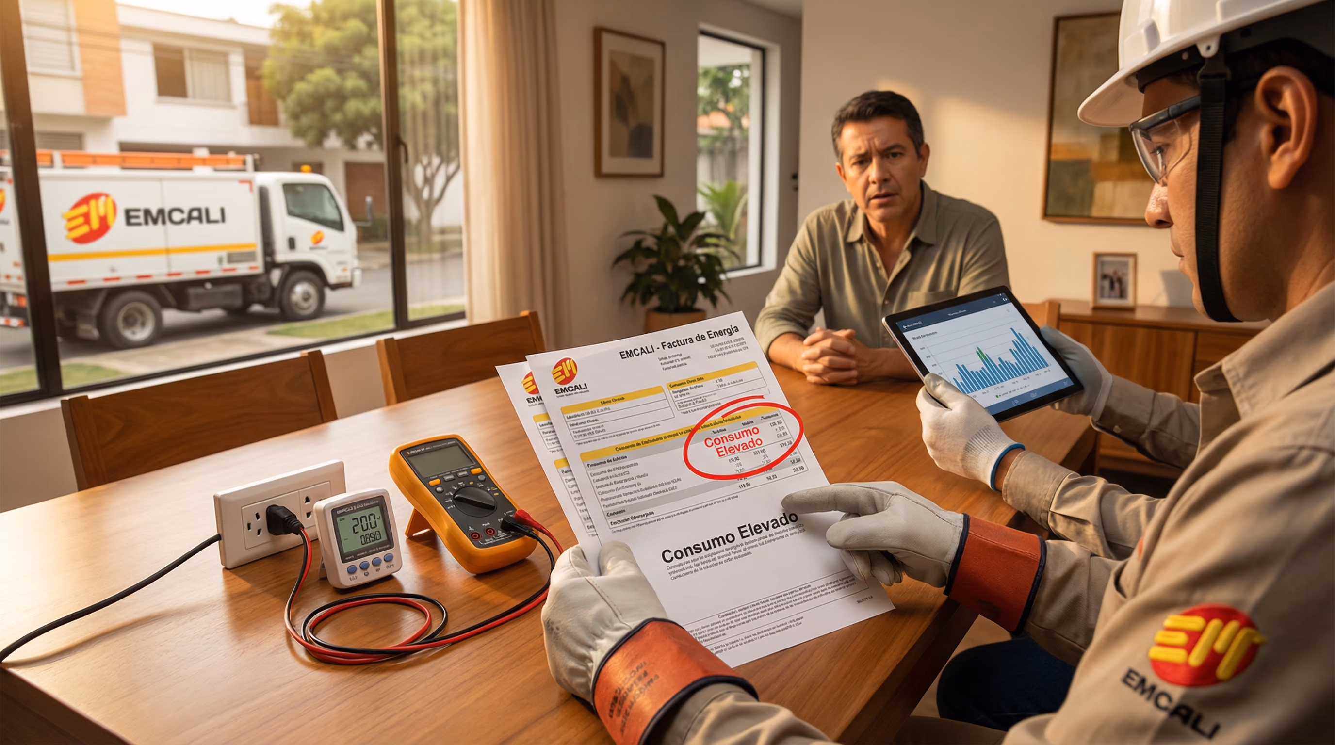 Factura de energía eléctrica alta en Colombia con cargos destacados