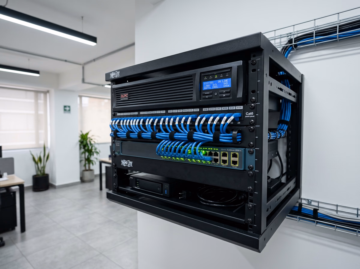 UPS de respaldo instalado en oficina empresarial en Cali