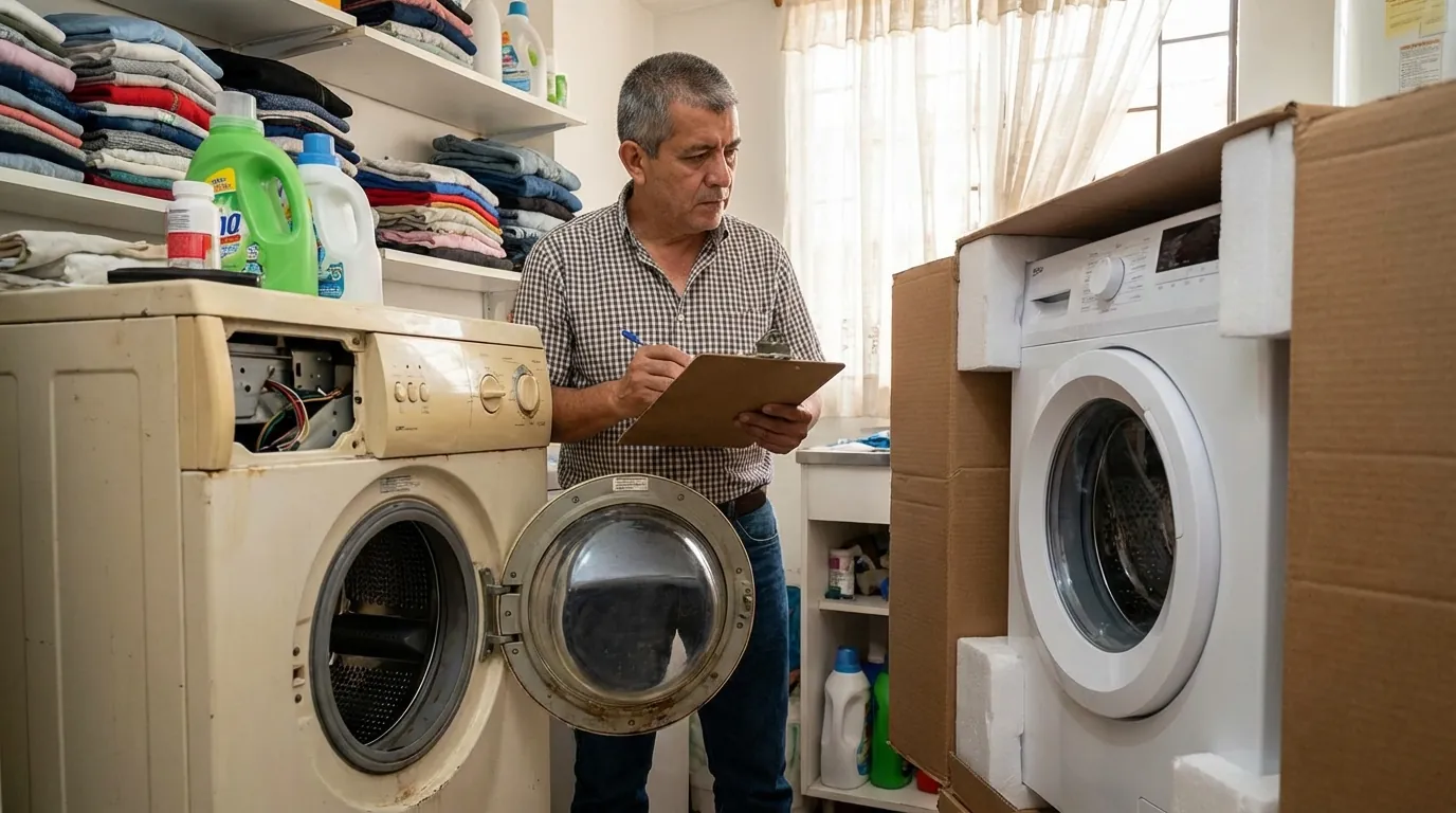 Evaluación técnica de lavadora para decidir entre reparar o comprar nueva