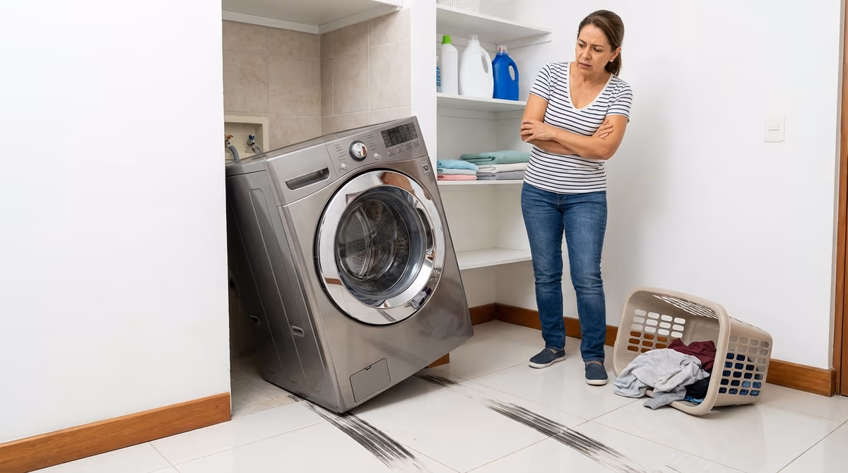 Lavadora moviéndose por vibración excesiva en centrifugado