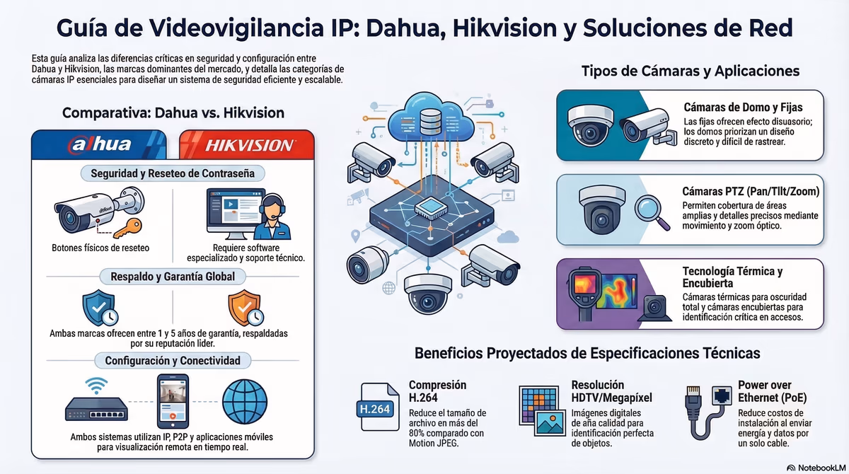 Infografia de comparativa CCTV y ventajas de video IP